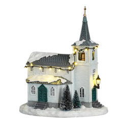 Wooden church battery operated