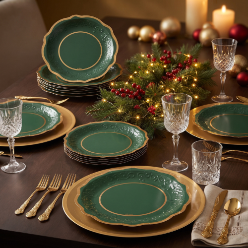 Set mit 8 kompostierbaren Papptellern