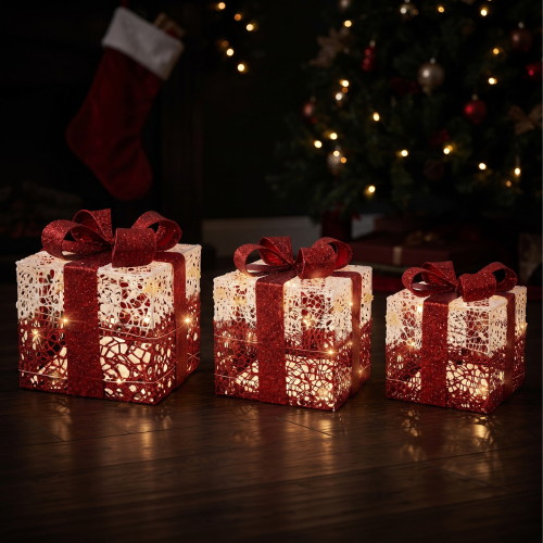 Caja de regalo con micro LED y lazo