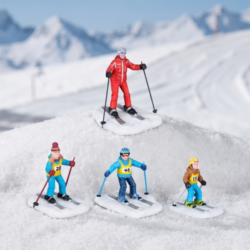 Ski teacher with children