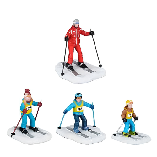Ski teacher with children
