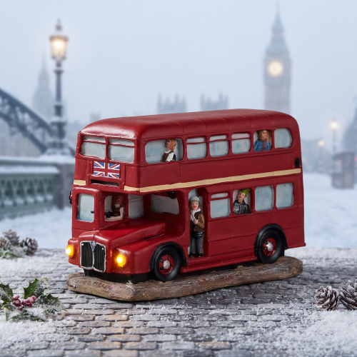 Red double-decker battery operated