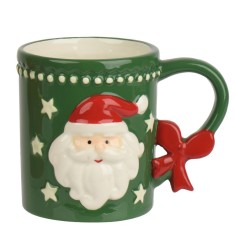Taza de Dolomita Papá Noel Verde