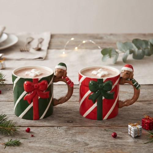 Dolomite Mug with Green Dog Handle