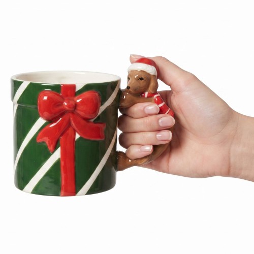 Dolomite Mug with Green Dog Handle