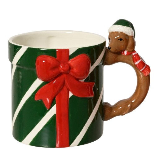 Dolomite Mug with Green Dog Handle