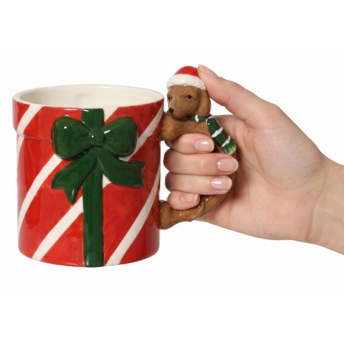 Dolomite Mug with Red Dog Handle