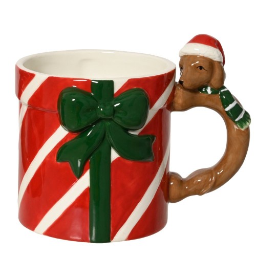 Dolomite Mug with Red Dog Handle
