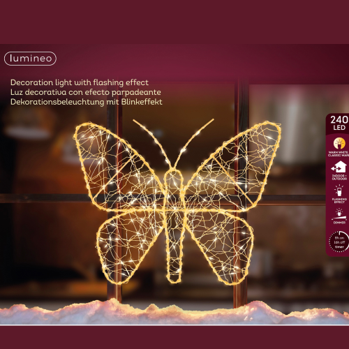 Mariposa Luminosa de Metal Micro LED 240