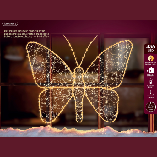 Mariposa Luminosa de Metal Micro LED 436