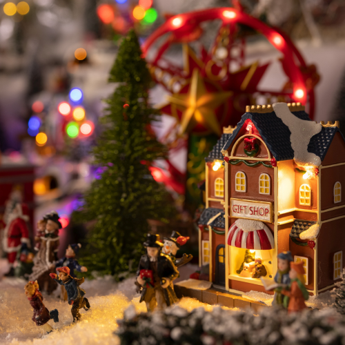 Escena Navideña Miniatura Iluminada LED