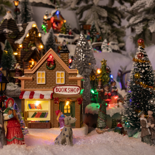 Escena Navideña Miniatura Iluminada LED