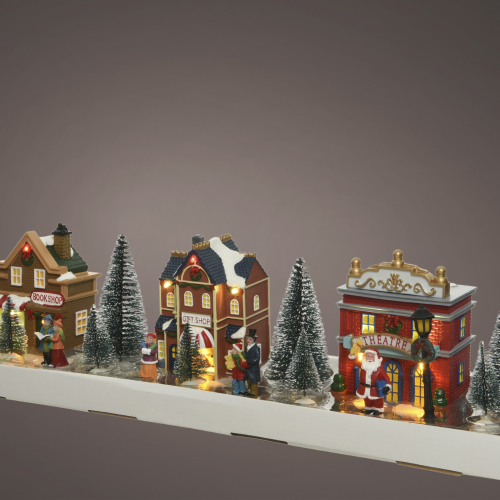 Escena Navideña Miniatura Iluminada LED