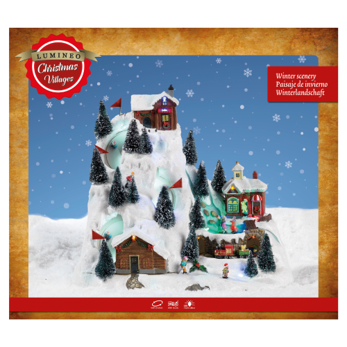 LED scenery polyresin skislope