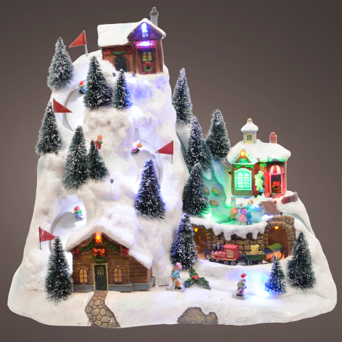 LED scenery polyresin skislope