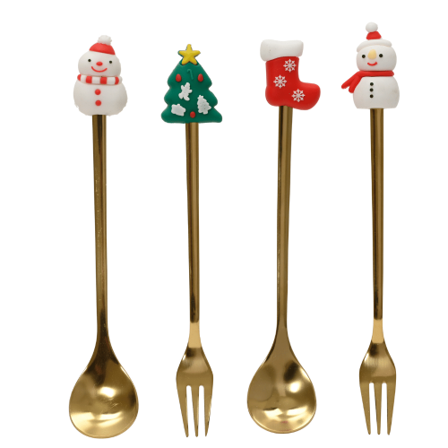 Set de Cubertería Navideña de Acero Inoxidable
