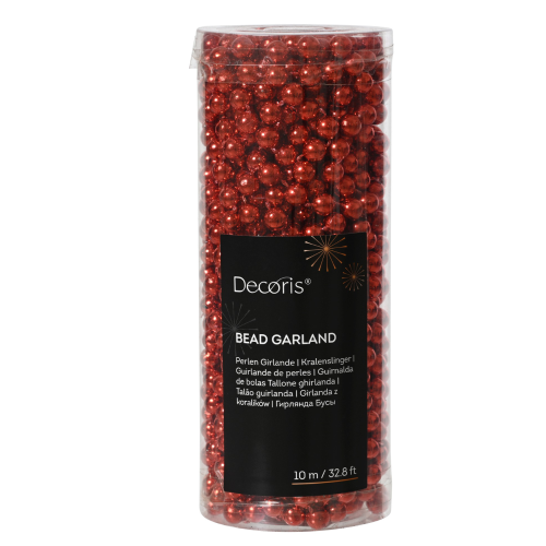 Guirnalda de Cuentas Brillantes Rojo de Poliestireno