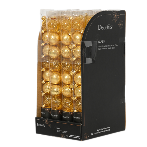 Set de Bolas de Cristal Navideñas Doradas
