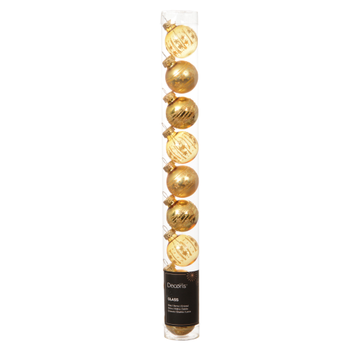 Set de Bolas de Cristal Navideñas Doradas