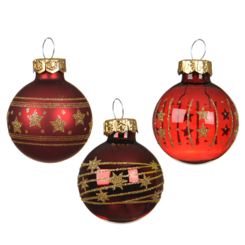 Set de Bolas de Cristal Navideñas Rojas