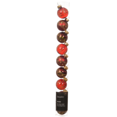 Set de Bolas de Cristal Navideñas Rojas