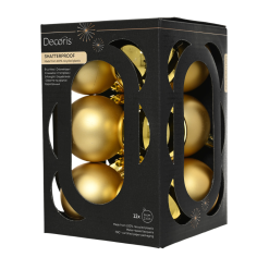 Caja 12 bolas de navidad doradas