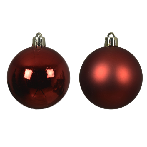 Caja de 6 bolas de Navidad rojas