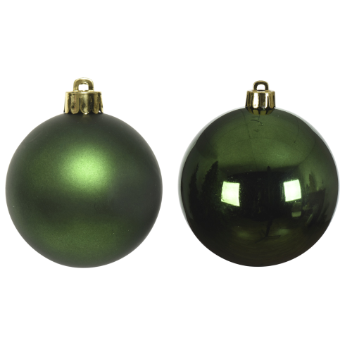 Caja de 6 bolas de Navidad verdes