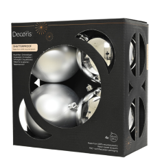 Set de 4 Bolas Navideñas Plateado