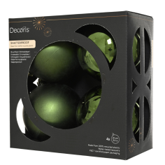 Set de 4 Bolas Navideñas Verde