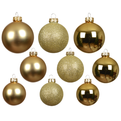 Set de 21 Bolas de Cristal Doradas