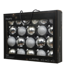 Set de 21 Bolas de Cristal Plata