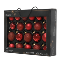 Set de 21 Bolas de Cristal Rojo / Granate