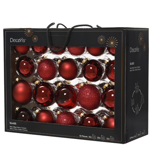 Set de 42 Bolas de Cristal Rojo