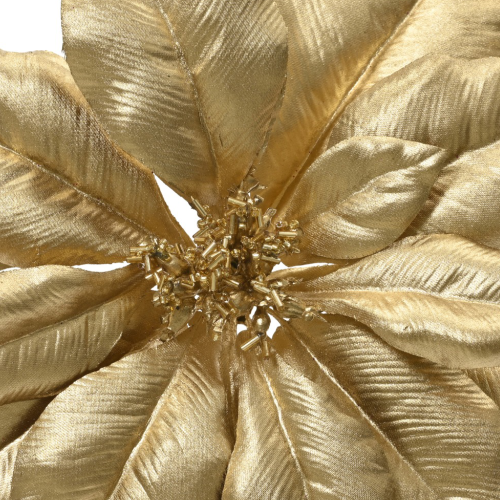 Poinsettia Glitter Edge on Clip Dorado