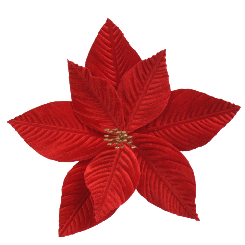 Flor de Pascua de Terciopelo con Clip - 4 colores