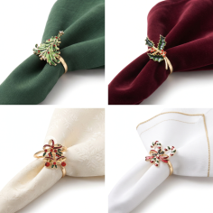 Servilleteros metálicos navideños - 4 diseños