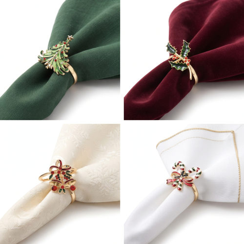 Servilleteros metálicos navideños - 4 diseños