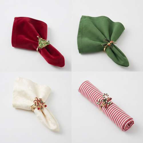 Servilleteros metálicos navideños - 4 diseños