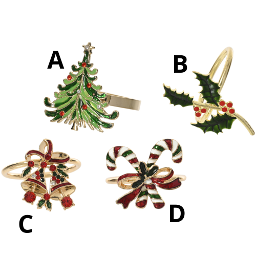 Servilleteros metálicos navideños - 4 diseños