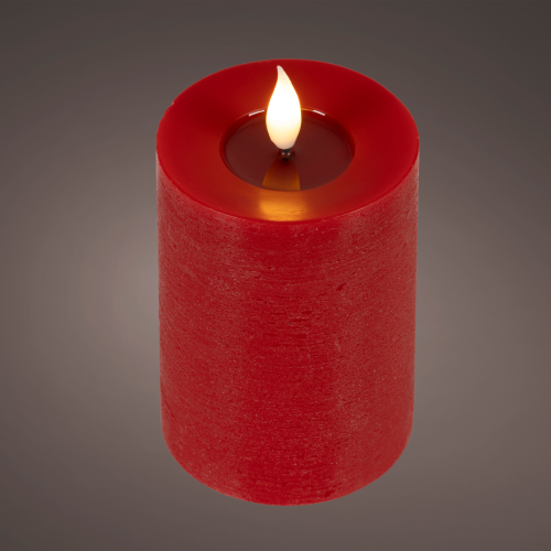 Vela LED Roja Realista Efecto Llama Al. 13,5 cm