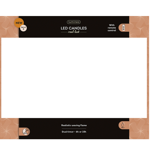 Set de 3 Velas LED de Cera con Llama
