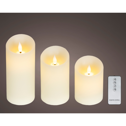 Set de 3 Velas LED de Cera con Llama
