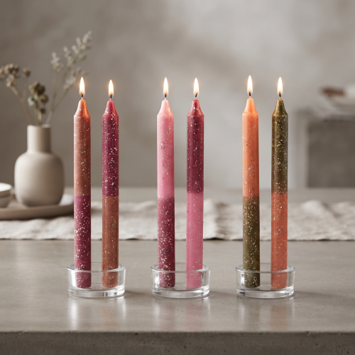 Pack of wax candles, height 23 cm