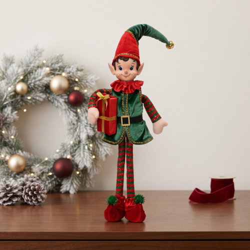 Muñeco elfo navideño de pie