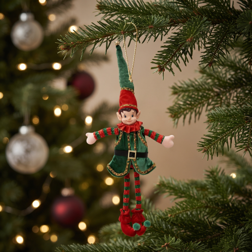 Muñeco elfo navideño colgante