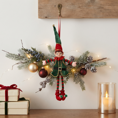Muñeco elfo navideño colgante