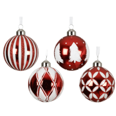 Baubles glass shiny w silver inside