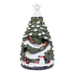 Escena Navideña Iluminada con Árbol Animado
