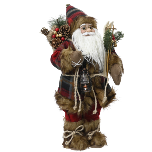Papá Noel Pequeño Esquiador con Farol